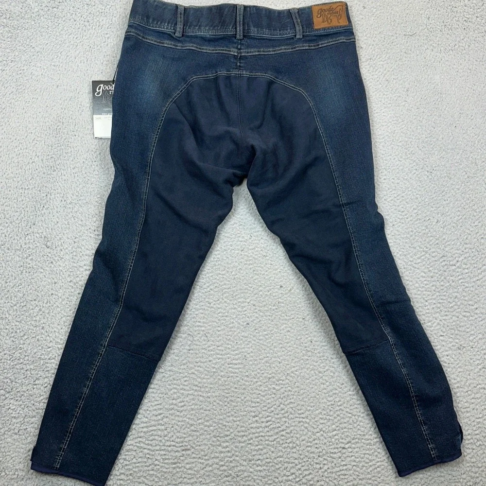 NEW Goode Rider Jeans Mens 34 Blue Jean Rider Breech Full Seat Equestrian Denim